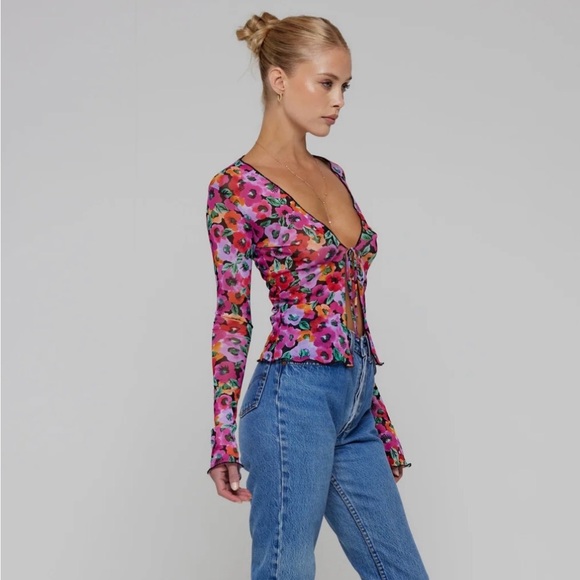 RESA Aliyah Mesh Top in Dahlia - Picture 4 of 7